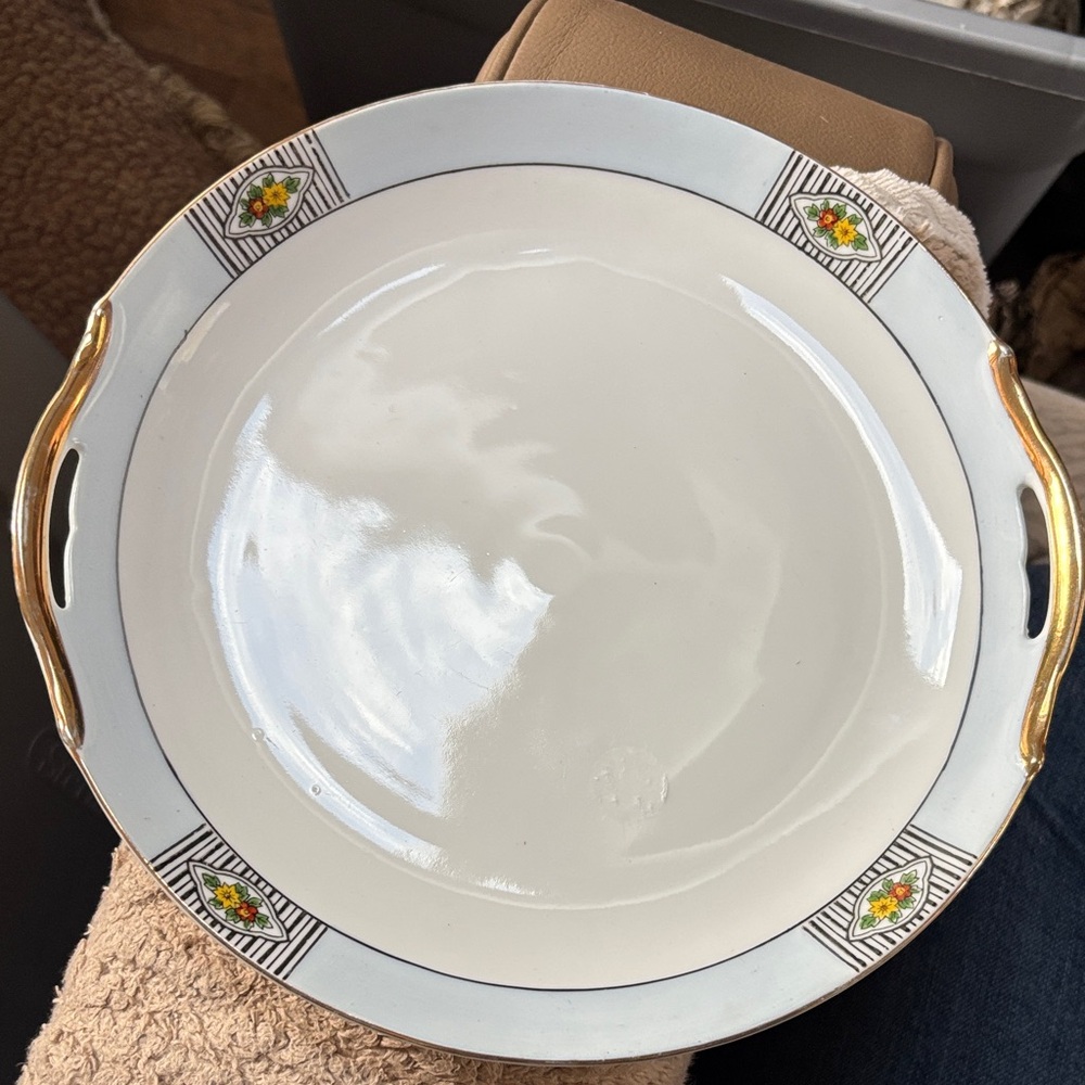 Noritake double handle cake plate.